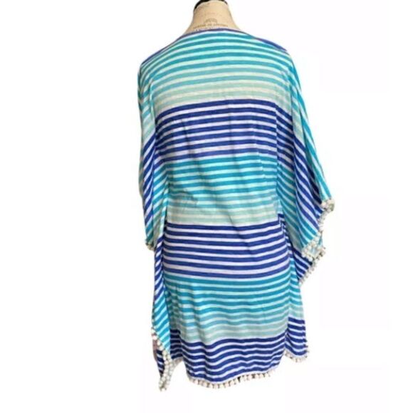 LILLY PULITZER XXS-XS TRADEWIND STRIPED POM POM TRIM CAFTAN DRESS - Picture 5 of 8